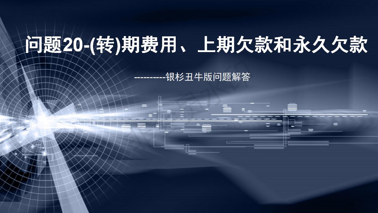 問(wèn)題20--(轉(zhuǎn))期費(fèi)用、上期欠款和永久欠款